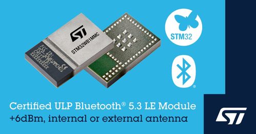 意法半导体推出stm32wb1mmc bluetoothr le 认证模块 简化并加快无线产品开发